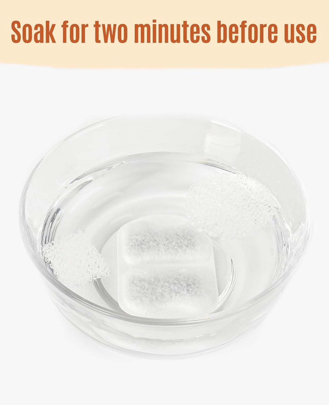 soak for two minutes before use