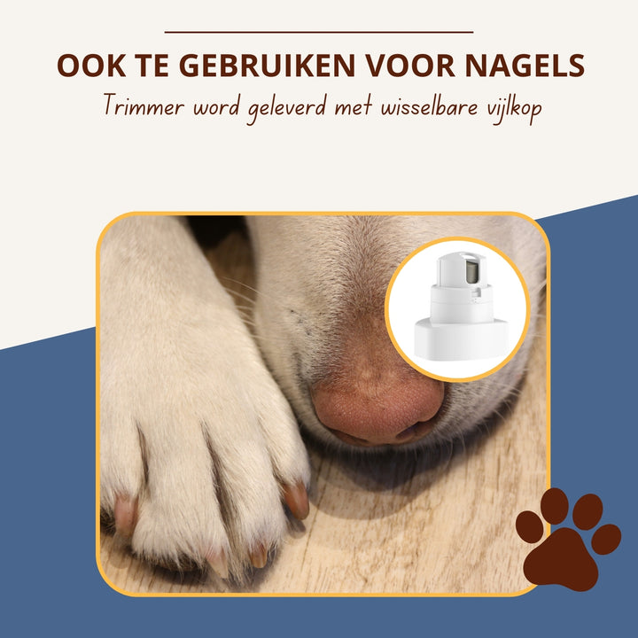 Oneisall 4-in-1 Stille Dierentondeuse voor Kat en Hond - Honden Trimset - Katten trimmer - Hondentondeuse & Hondentrimmer - Wit