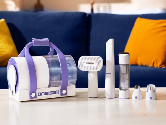 Oneisall - BM5 - Verzorgingsset voor huisdieren - Dierentrimmer - Zuigen en Trimmen - Katten en Honden - Stofzuiger voor Dierenharen - Draadloos - Draagbaar op reis - 2L Opvangbak