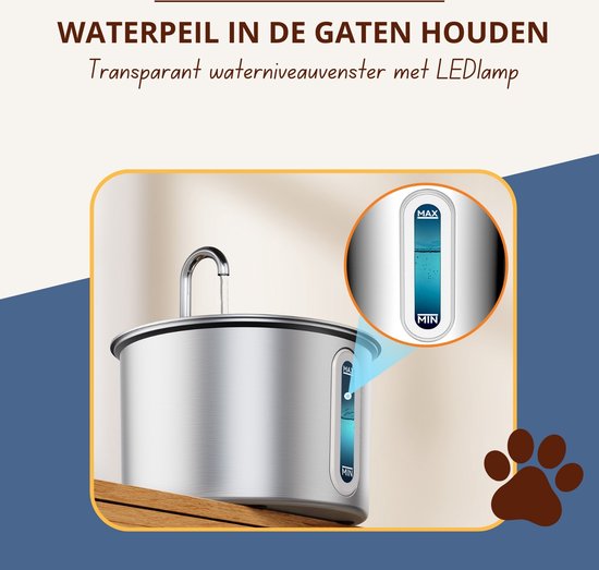 Oneisall Drinkfontein Kat en Hond - PWF-001 CW11024 - Waterbak - Kattenfontein - Drinkfontein - 2 liter - Inclusief 3 filters