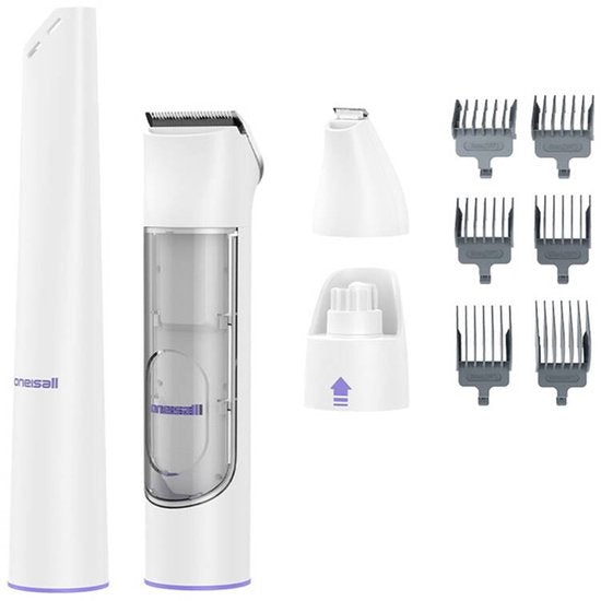 Oneisall - BM5 - Verzorgingsset voor huisdieren - Dierentrimmer - Zuigen en Trimmen - Katten en Honden - Stofzuiger voor Dierenharen - Draadloos - Draagbaar op reis - 2L Opvangbak