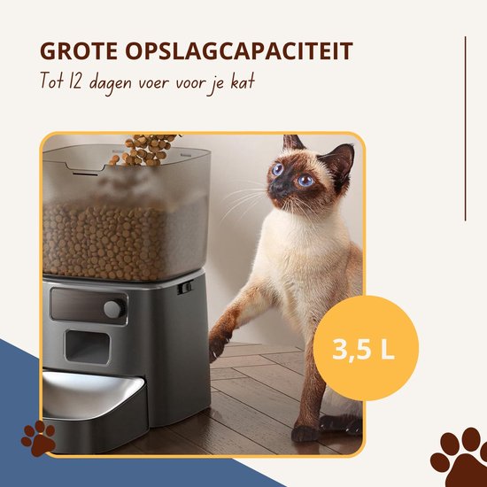 Oneisall Automatische Voerbak - PFD-001 - Voerbakken - Zwart - Voerautomaat dispenser - Kat en hond
