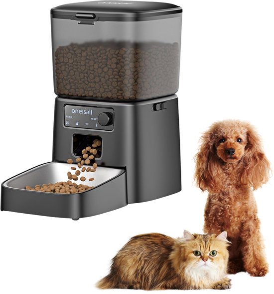 Oneisall Automatische Voerbak - PFD-001 - Voerbakken - Zwart - Voerautomaat dispenser - Kat en hond