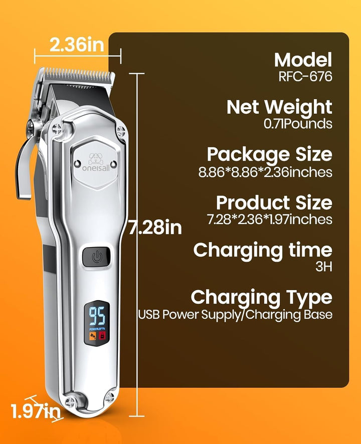 Oneisall Poot en vacht trimmer RFC-676 - Hondentondeuse - Dierentrimmer - Clippers - Draadloos - Oplaadbaar - Hondentondeuse - Kat en hond