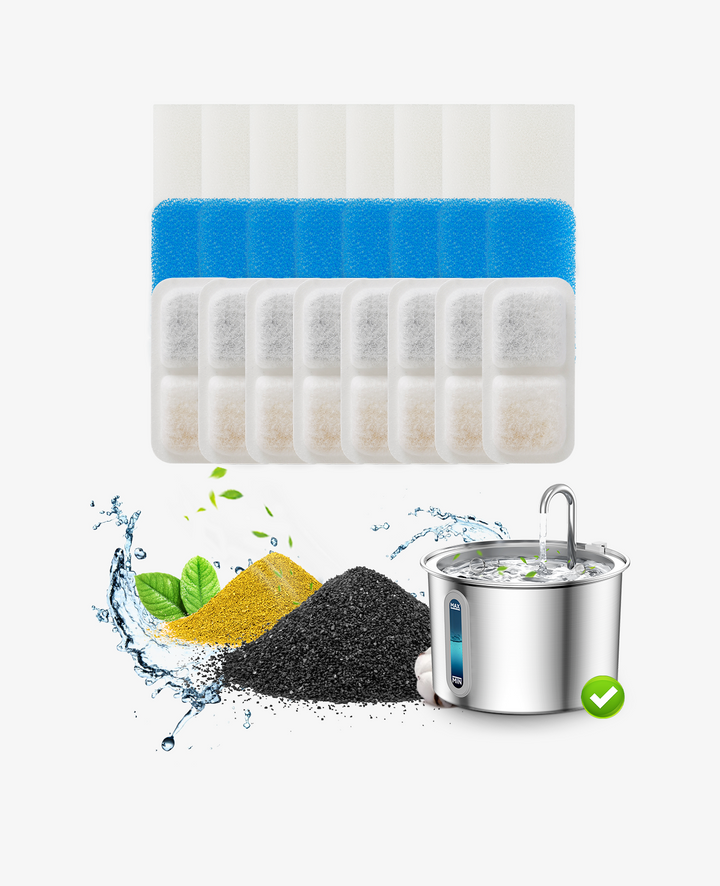 8PCS Carbon Filters for Cat Water Drinker 2L
