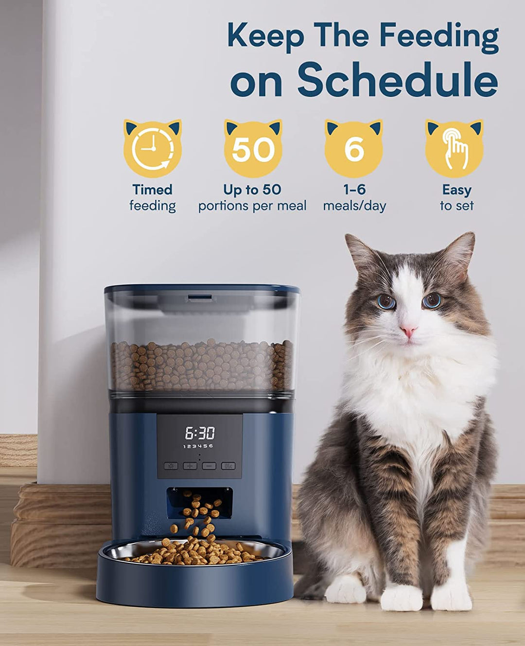 Oneisall Cat Water Fountain and Automatic Cat Feeder