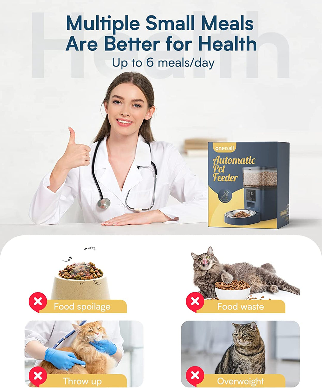 Oneisall Cat Water Fountain and Automatic Cat Feeder