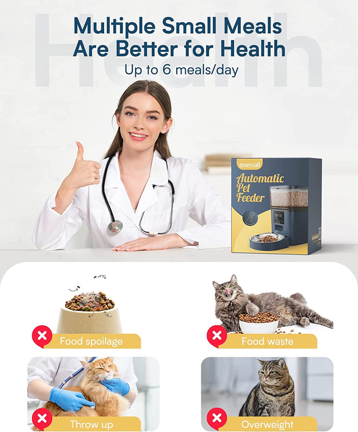 Oneisall Cat Water Fountain and Automatic Cat Feeder