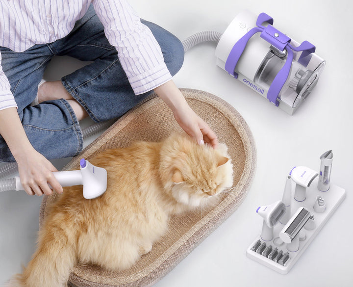 Oneisall - BM5 - Verzorgingsset voor huisdieren - Dierentrimmer - Zuigen en Trimmen - Katten en Honden - Stofzuiger voor Dierenharen - Draadloos - Draagbaar op reis - 2L Opvangbak