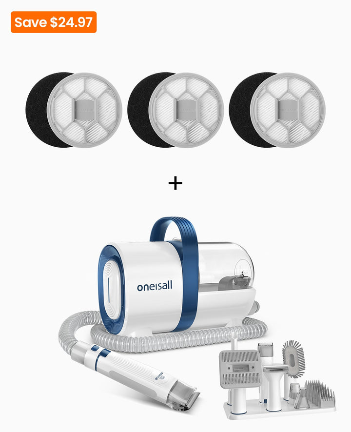 LM2 Grooming Vacuum Kit met 3 sponsfilters en HEPA