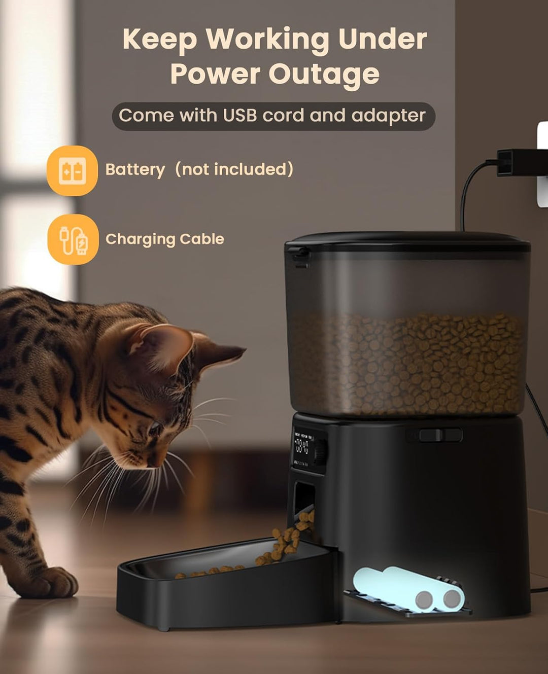 Oneisall 3,5L Automatische Kattenvoederautomaat