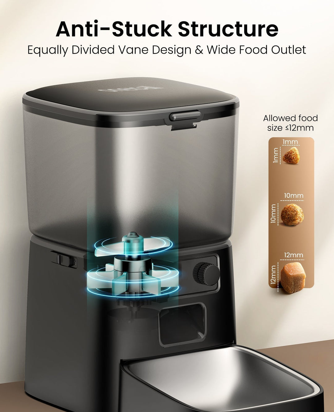 Oneisall 3,5L Automatische Kattenvoederautomaat met App-bediening & 2,4G wifi