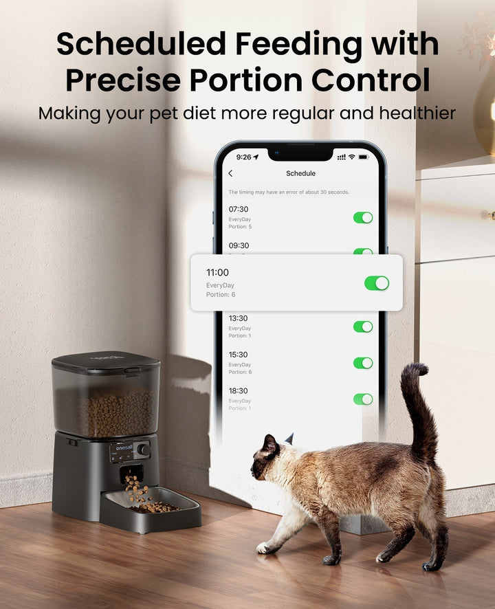 Oneisall 3,5L Automatische Kattenvoederautomaat met App-bediening & 2,4G wifi