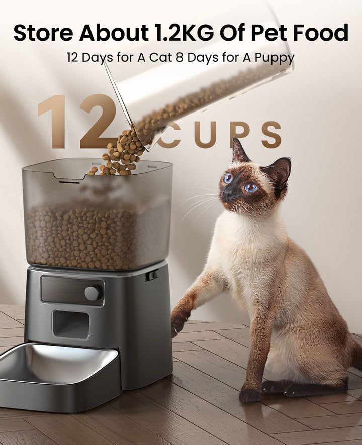 Oneisall 3,5L Automatische Kattenvoederautomaat met App-bediening & 2,4G wifi