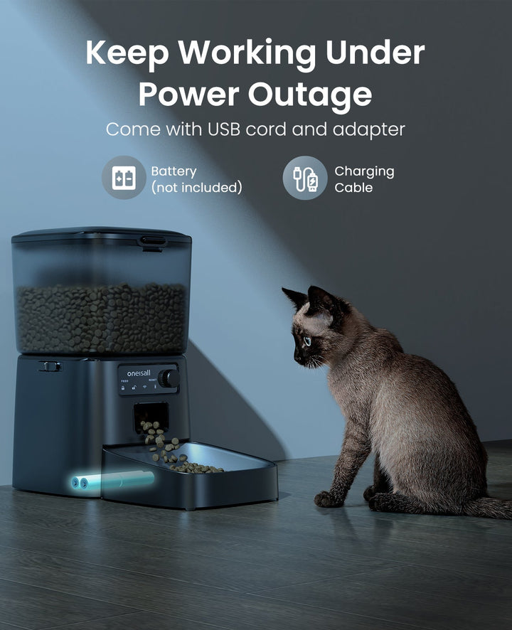 Oneisall 3,5L Automatische Kattenvoederautomaat met App-bediening & 2,4G wifi