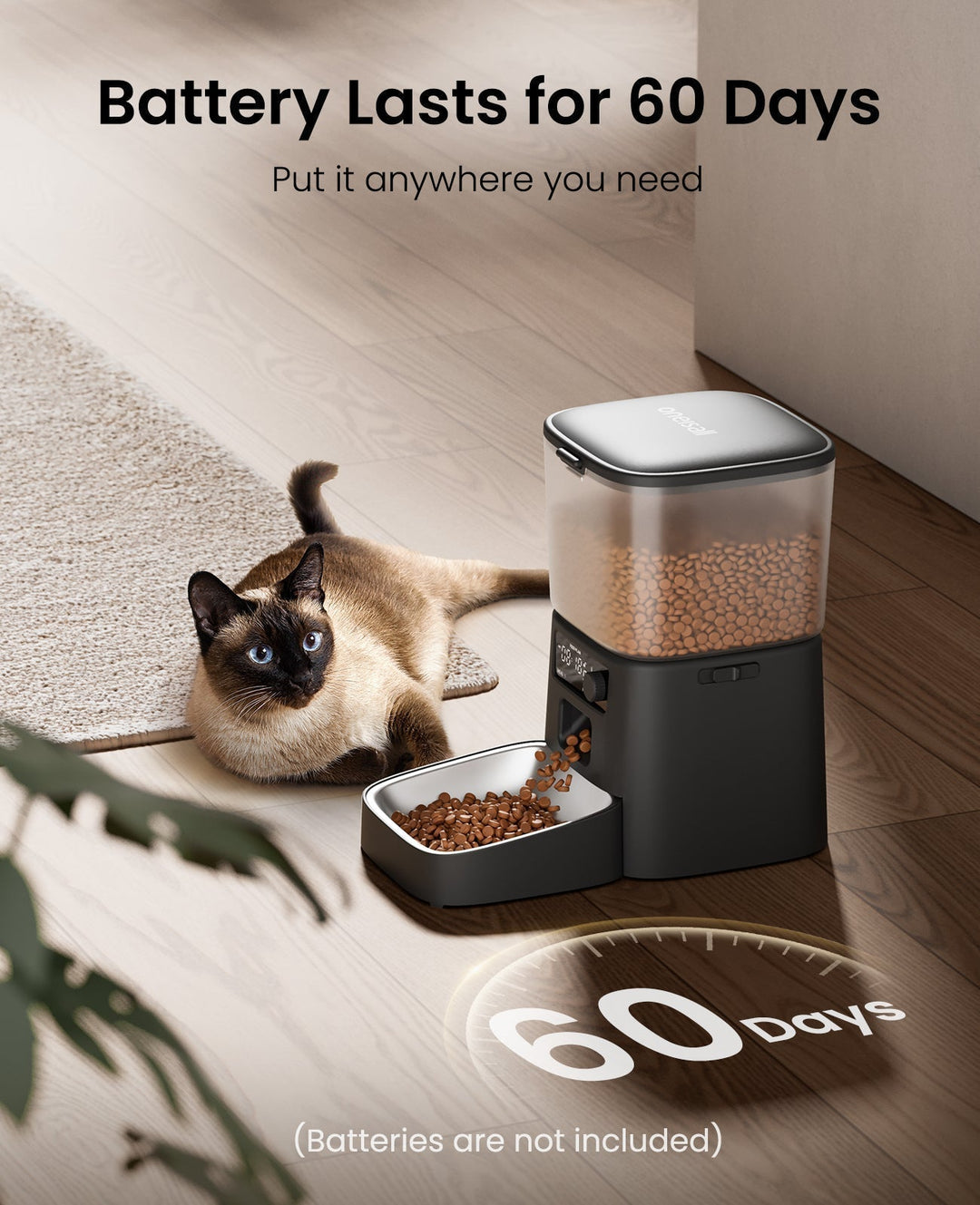 Oneisall 3,5L Automatische Kattenvoederautomaat met App-bediening & 2,4G wifi