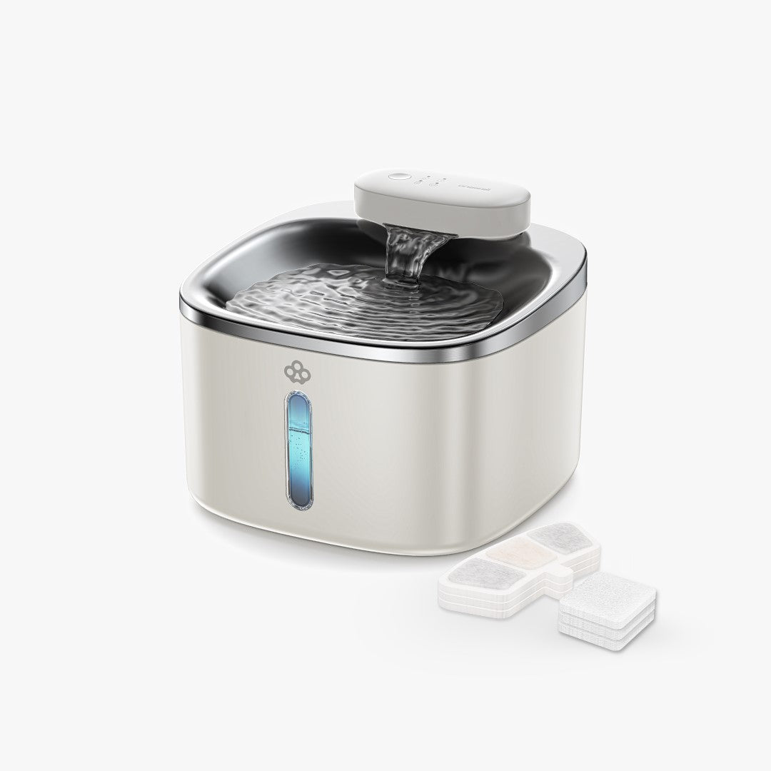 Oneisall 3,5L Draadloze Slimme Drinkfontein voor Huisdieren van Roestvrij Staal met 3 Filters