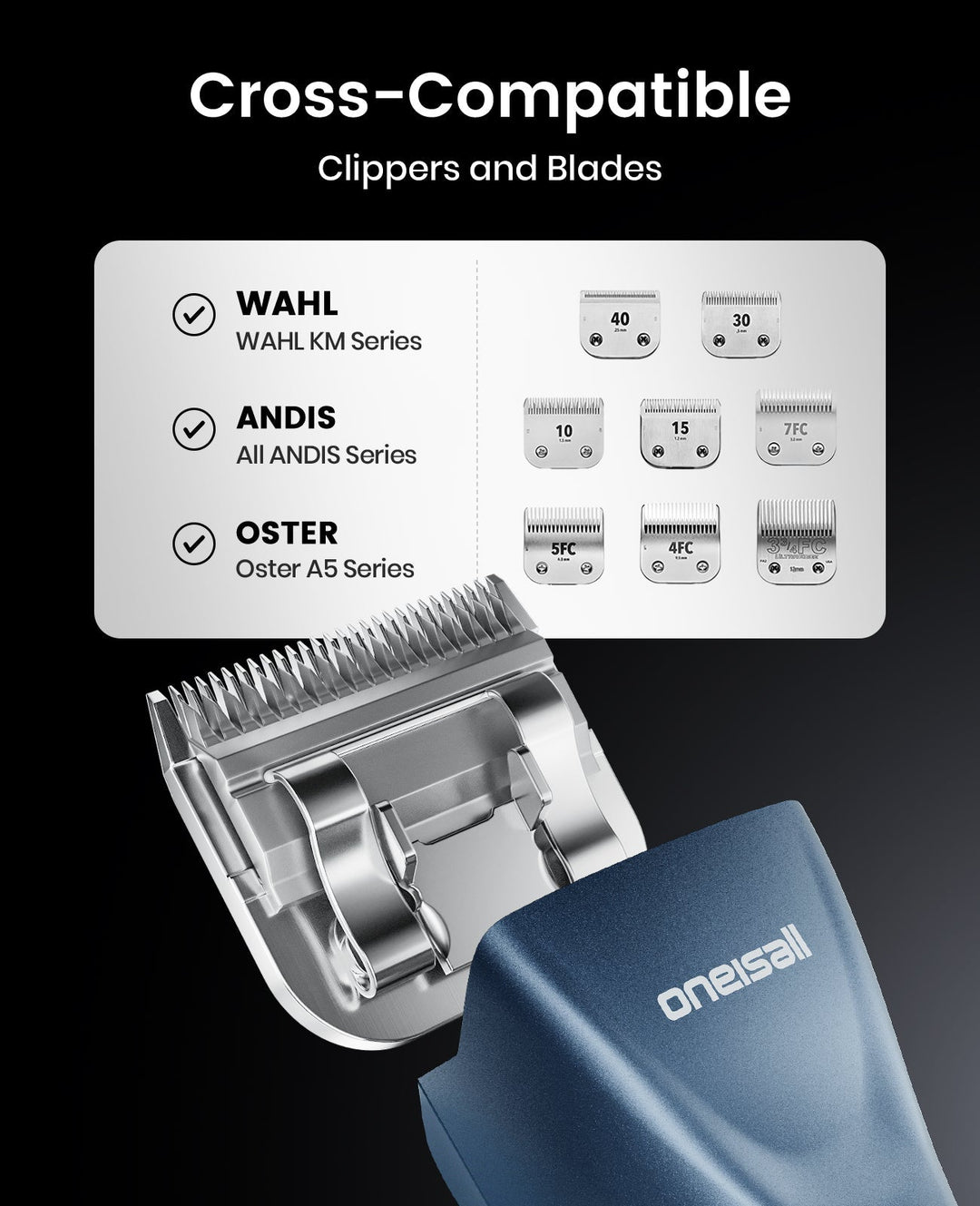 Oneisall Draadloze Professionele Hondentondeuse