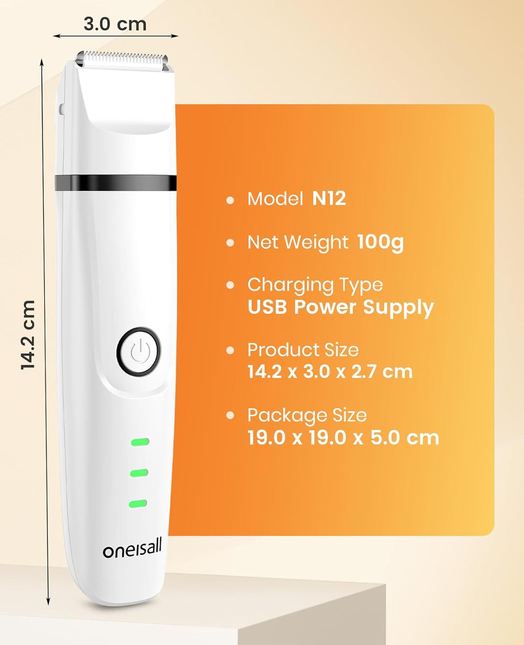 Oneisall N12 3-in-1 Kattentrimmerset